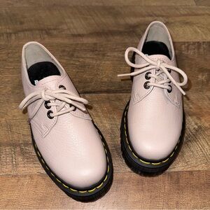 Dr. Martens 1461 Quad II Leather Platform Shoes in Putty